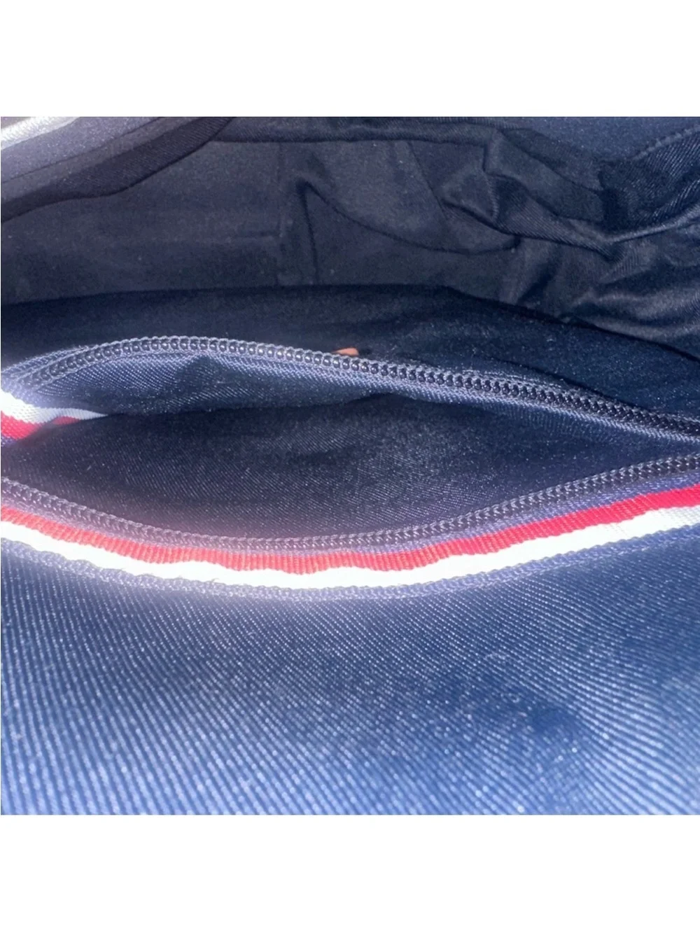 Tommy Hilfiger Navy Mini Backpack with Red & White Center Stripe